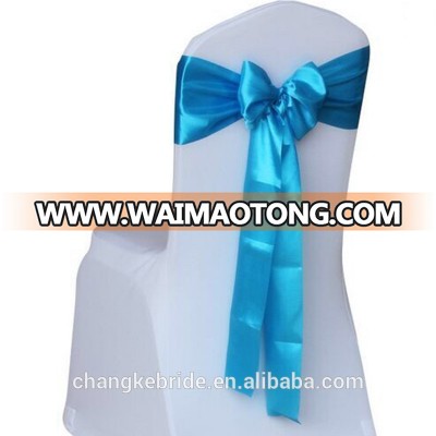 2019 Manufacture Spandex Plain Satin Cheap Wholesale Wedding Chair Covers Sashes With Big Bow